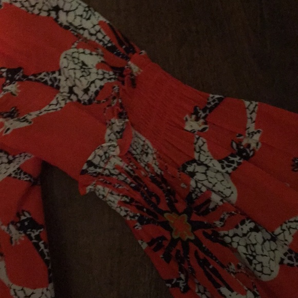 Orange, black and white dress with giraffes - Picture 3 of 5